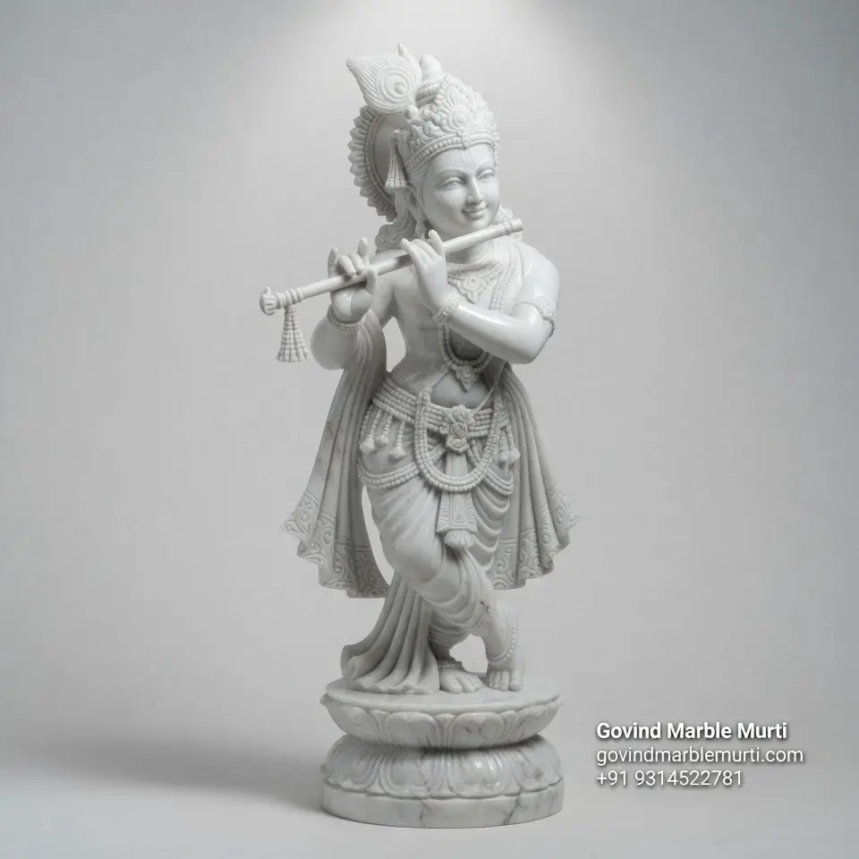 Lord Krishna Marble Statue